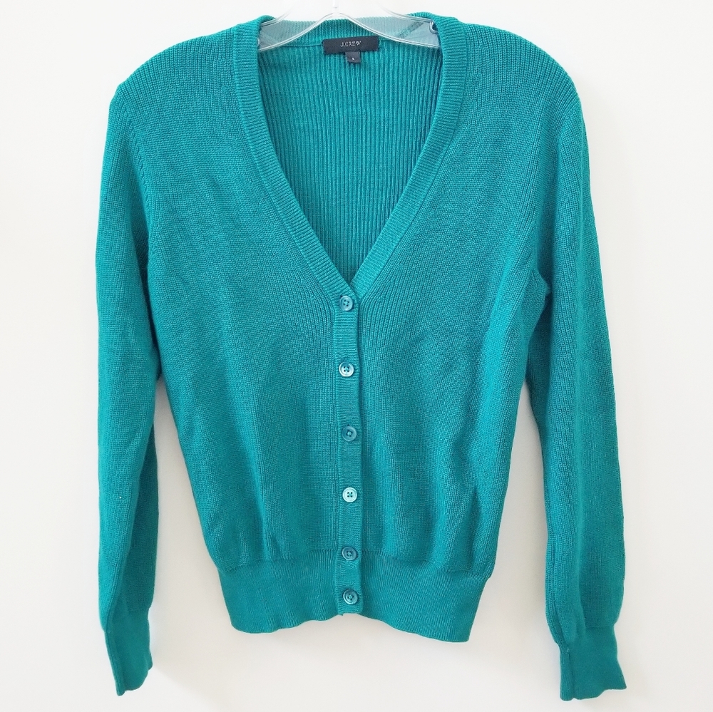 J CREW Long Sleeve Button Front Ribbed Cardigan